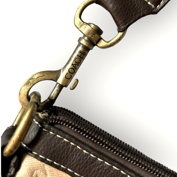 Vintage Coach Crossbody Bag Neutral Colours Leather Accents - Picture 4 of 11